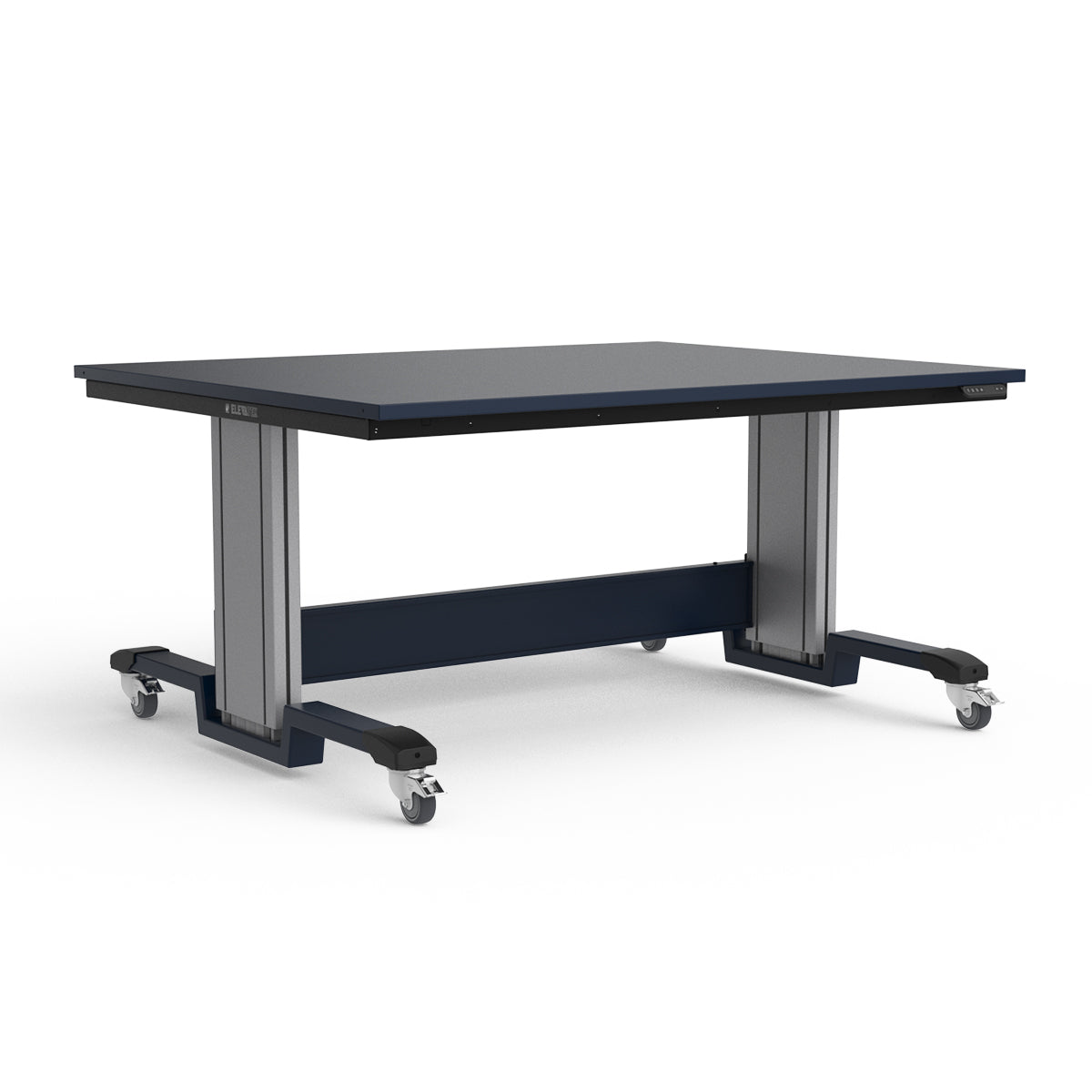 Mobile Adjustable Height Workbench - Painted Steel Top