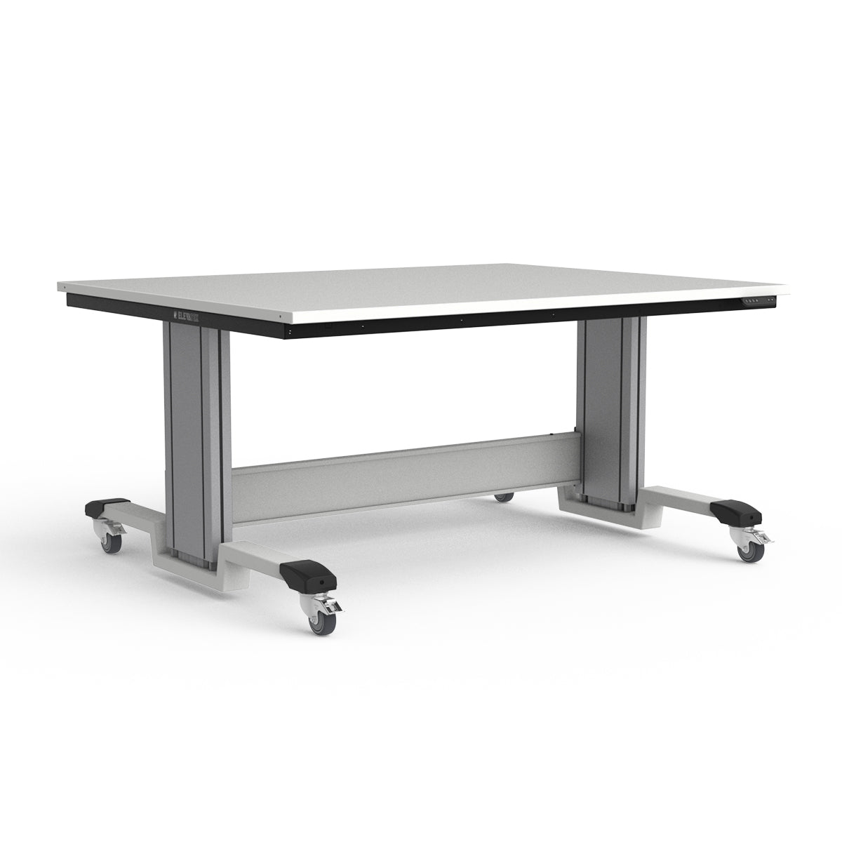 Mobile Adjustable Height Workbench - Painted Steel Top