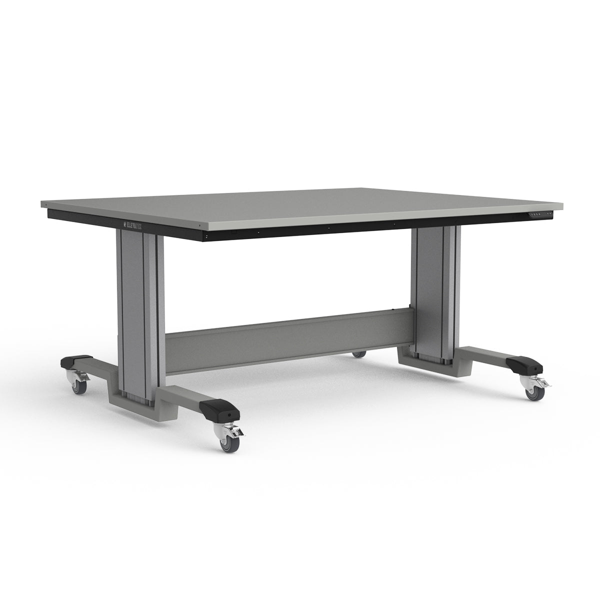 Mobile Adjustable Height Workbench - Painted Steel Top