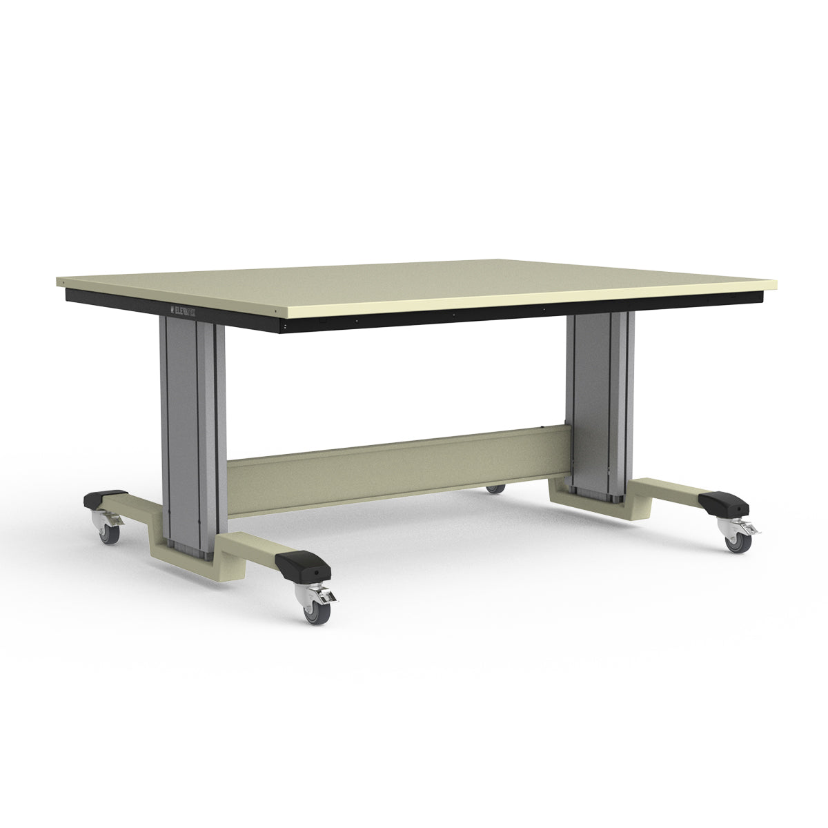 Mobile Adjustable Height Workbench - Painted Steel Top
