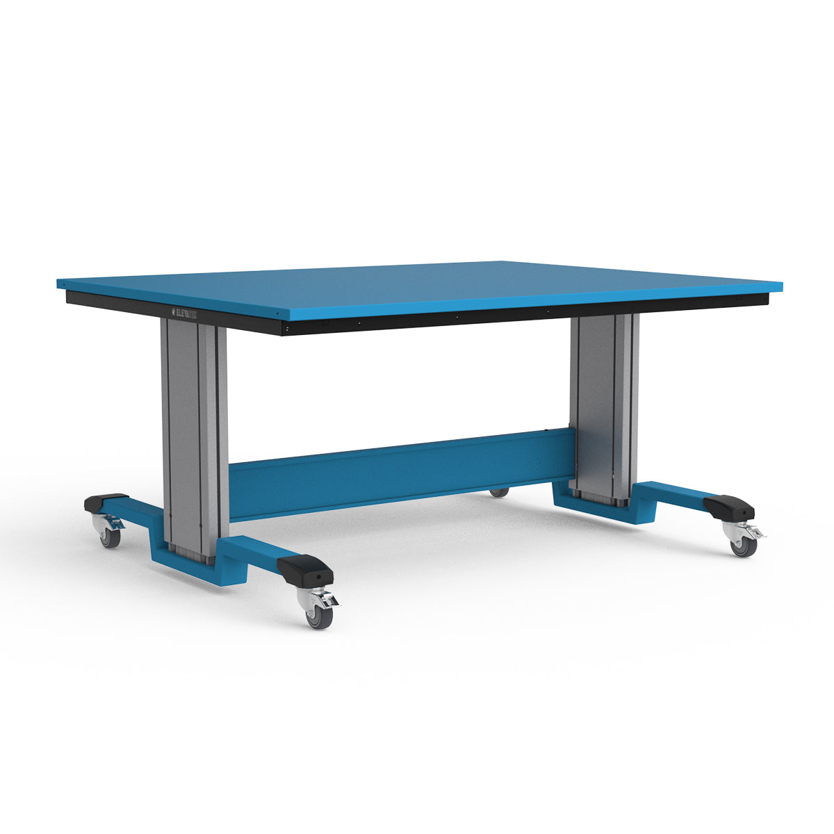 Mobile Adjustable Height Workbench - Painted Steel Top