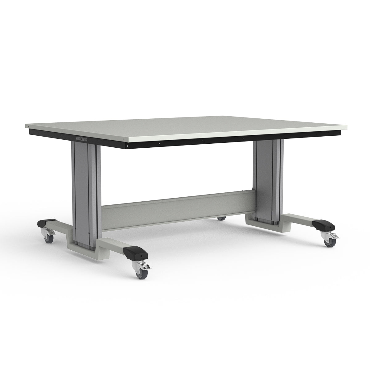 Mobile Adjustable Height Workbench - Painted Steel Top