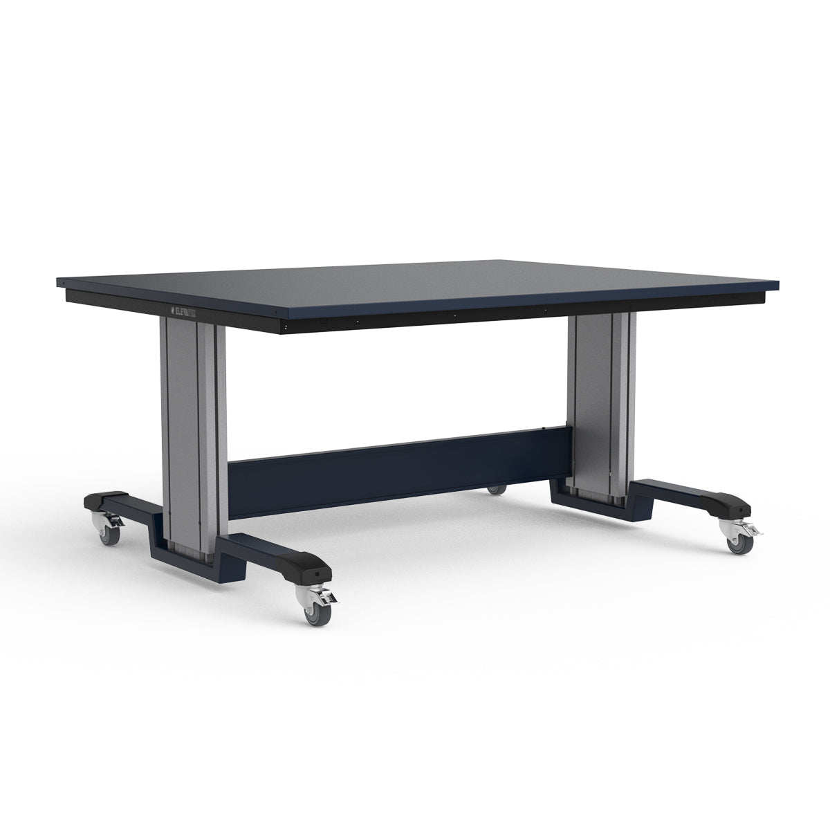 Mobile Adjustable Height Workbench - Painted Steel Top