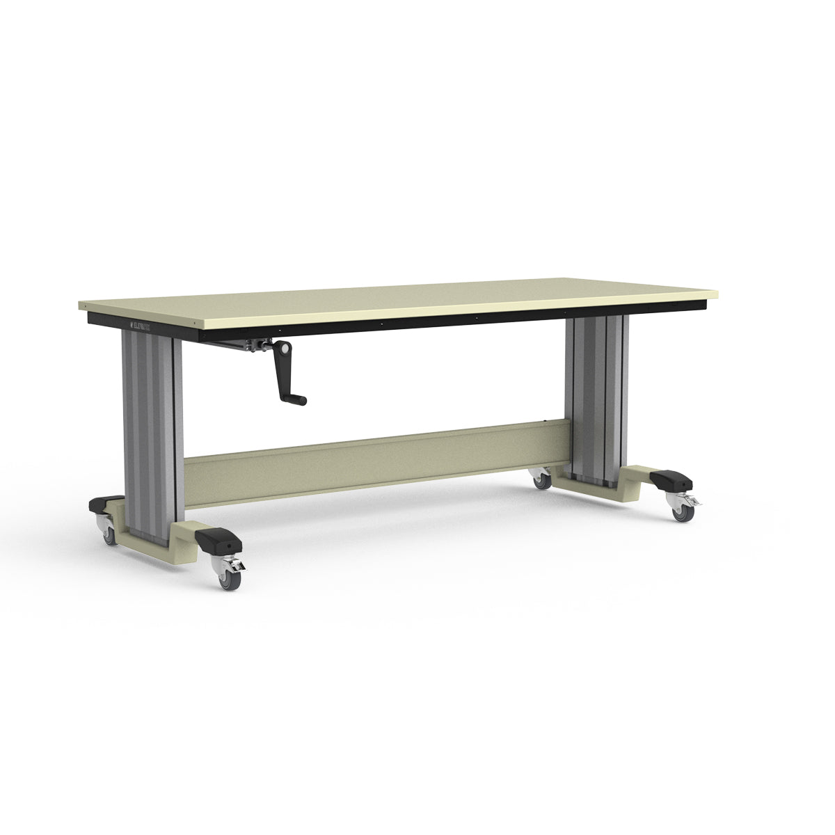 Mobile Adjustable Height Workbench - Painted Steel Top