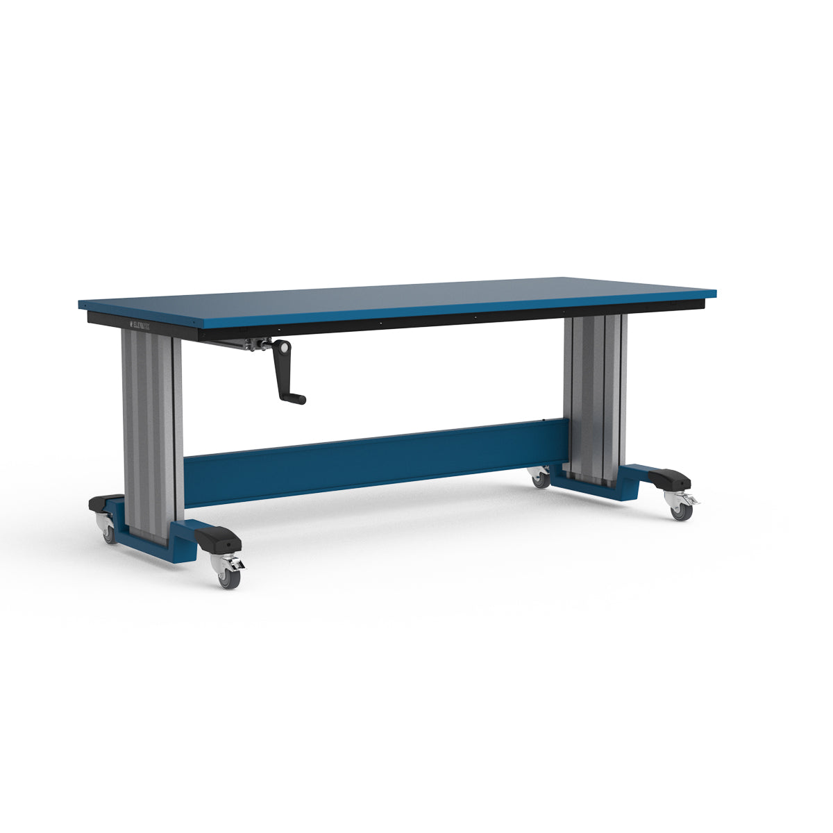 Mobile Adjustable Height Workbench - Painted Steel Top