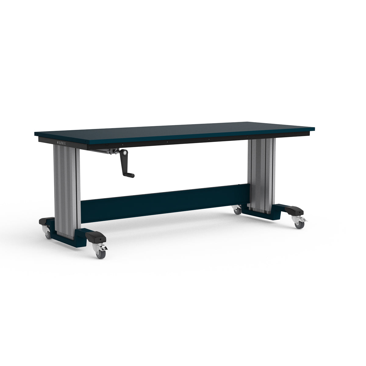 Mobile Adjustable Height Workbench - Painted Steel Top