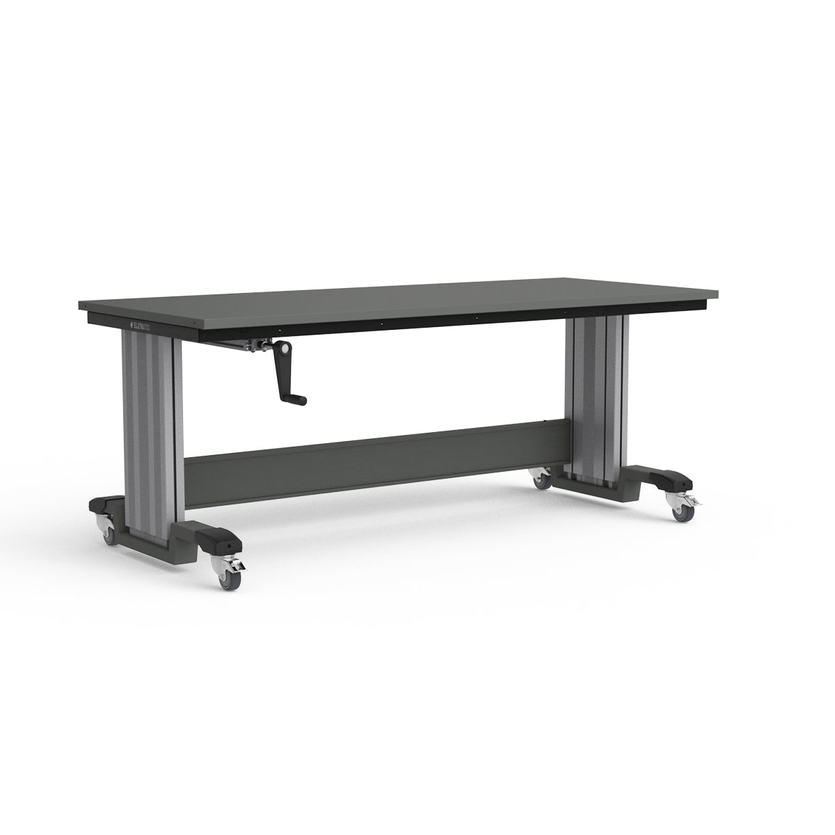 Mobile Adjustable Height Workbench - Painted Steel Top