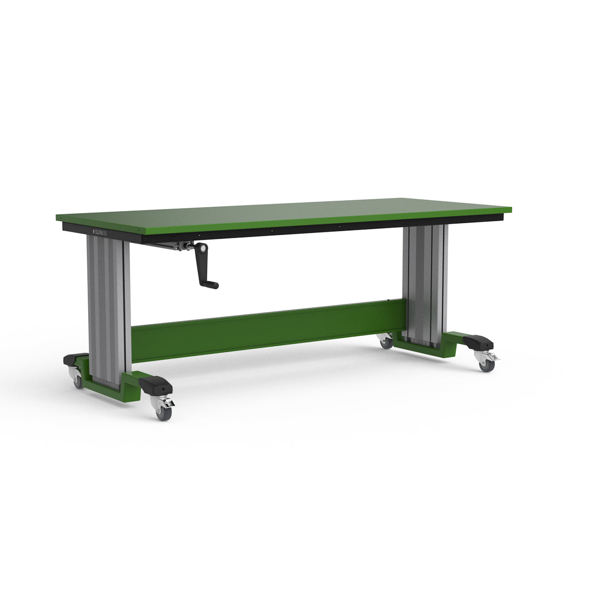 Mobile Adjustable Height Workbench - Painted Steel Top