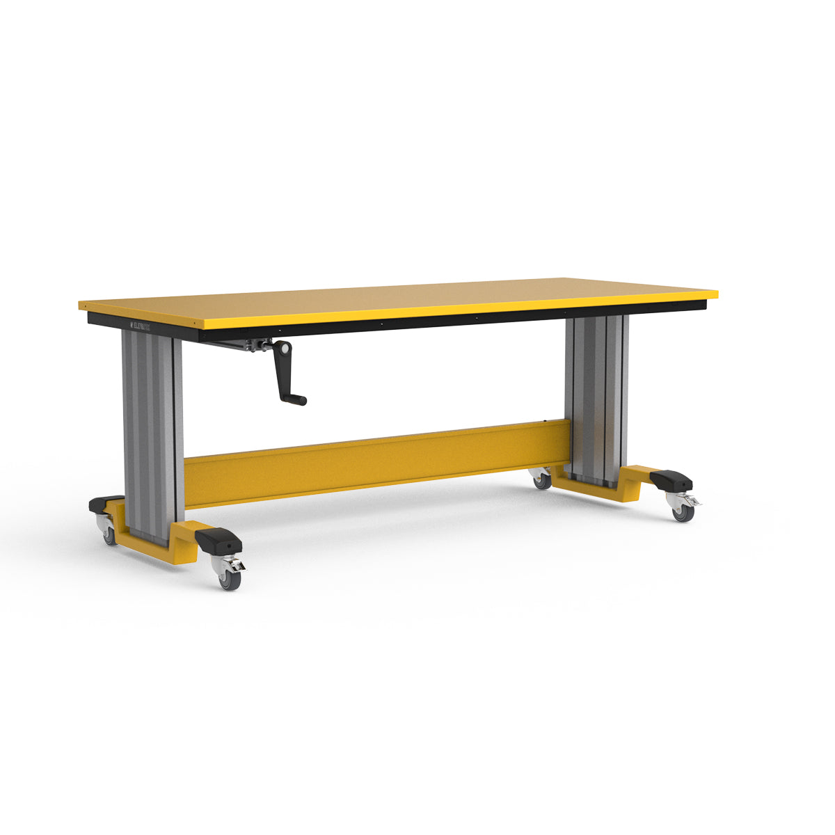 Mobile Adjustable Height Workbench - Painted Steel Top