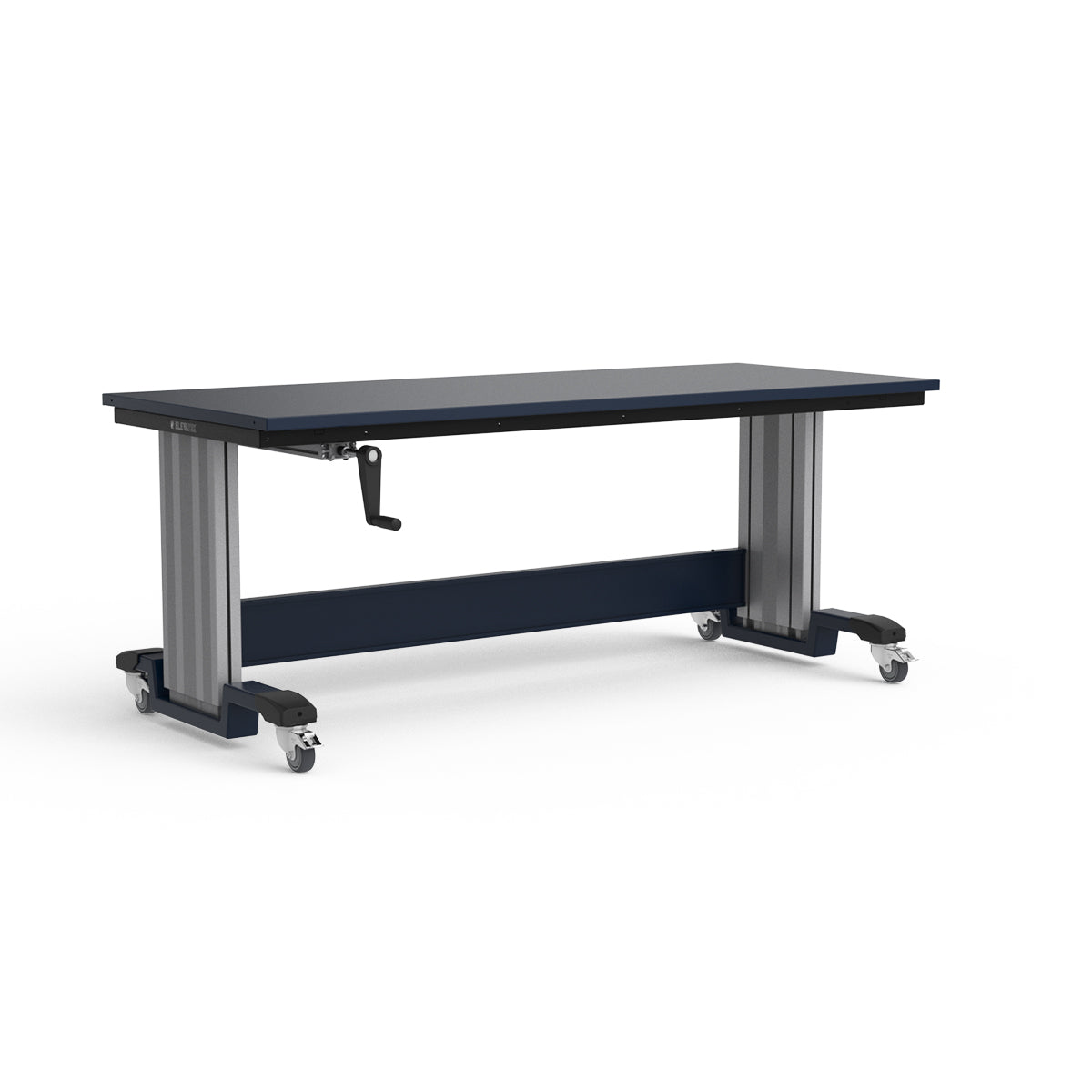 Mobile Adjustable Height Workbench - Painted Steel Top