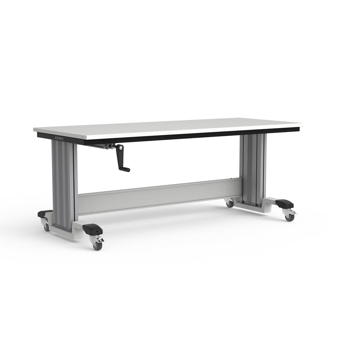 Mobile Adjustable Height Workbench - Painted Steel Top