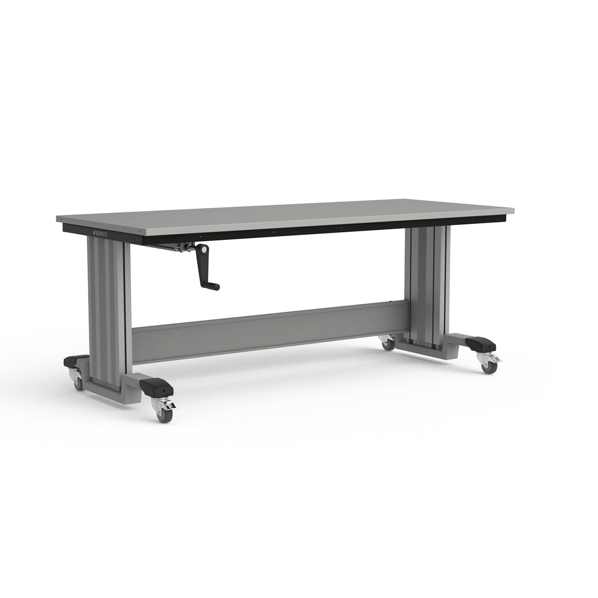 Mobile Adjustable Height Workbench - Painted Steel Top