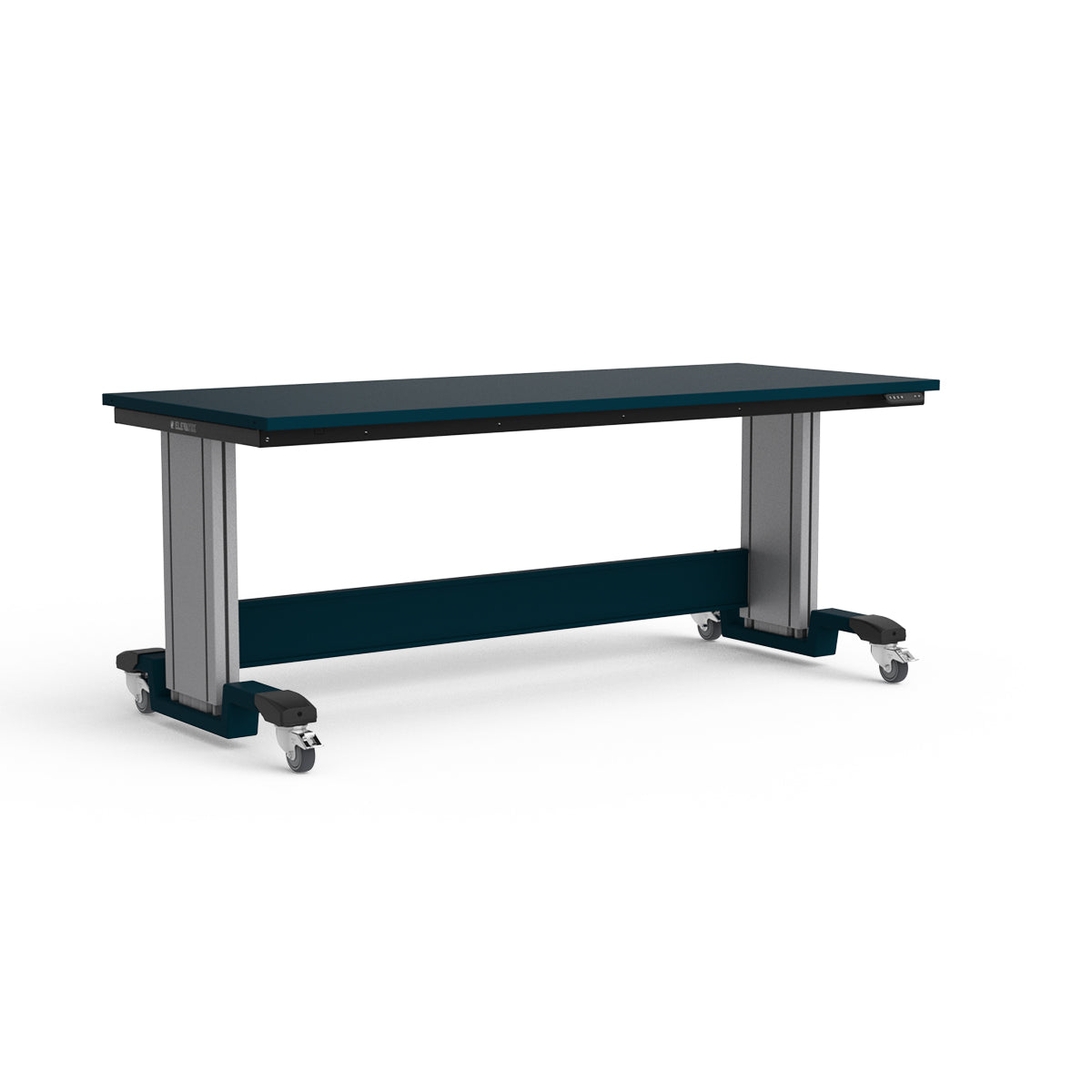 Mobile Adjustable Height Workbench - Painted Steel Top