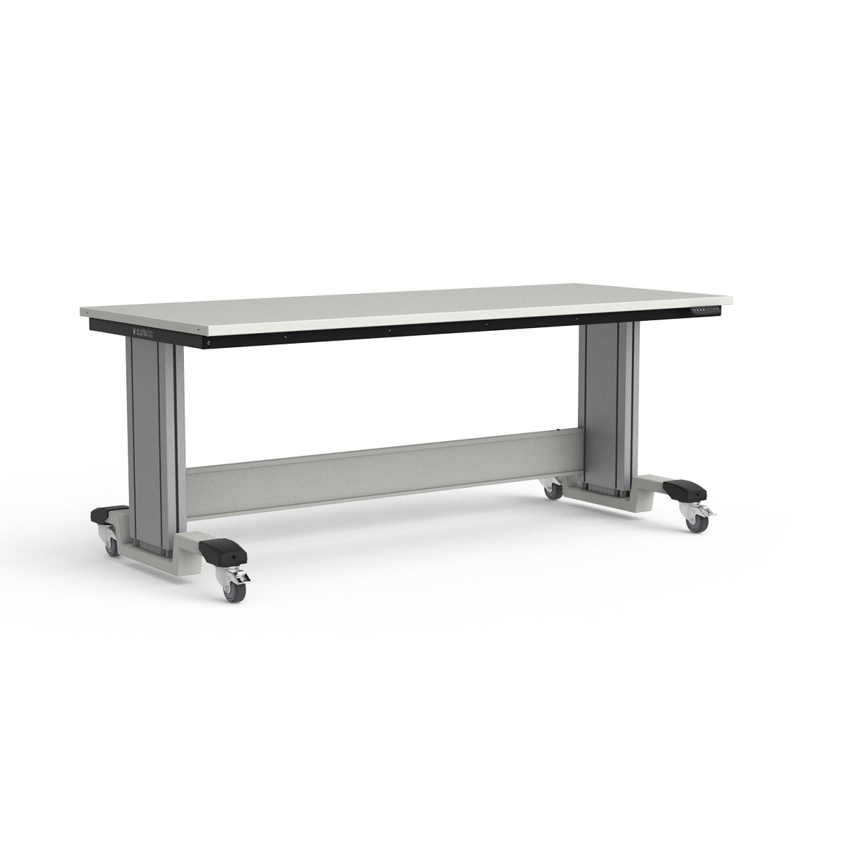 Mobile Adjustable Height Workbench - Painted Steel Top