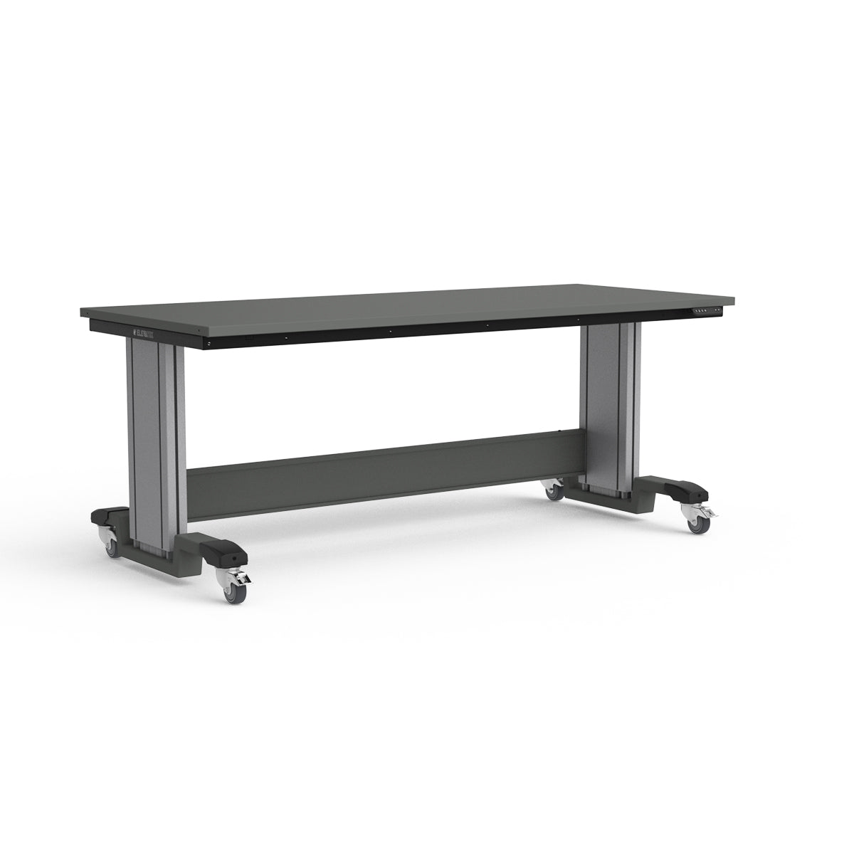 Mobile Adjustable Height Workbench - Painted Steel Top