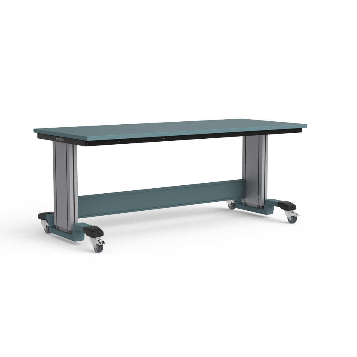 Mobile Adjustable Height Workbench - Painted Steel Top