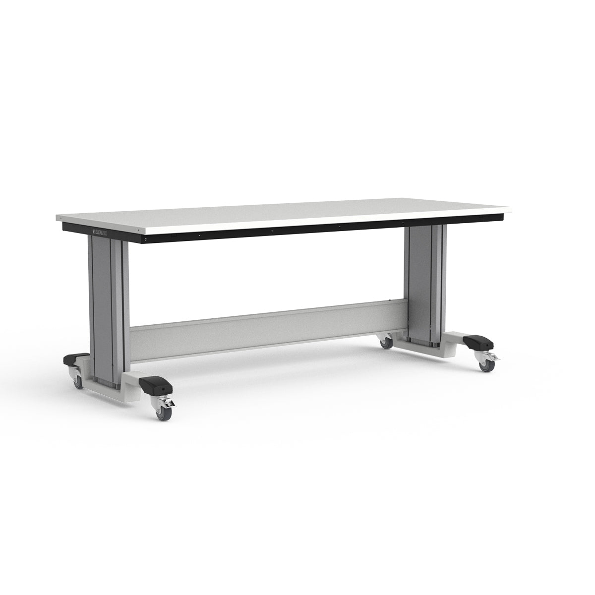 Mobile Adjustable Height Workbench - Painted Steel Top