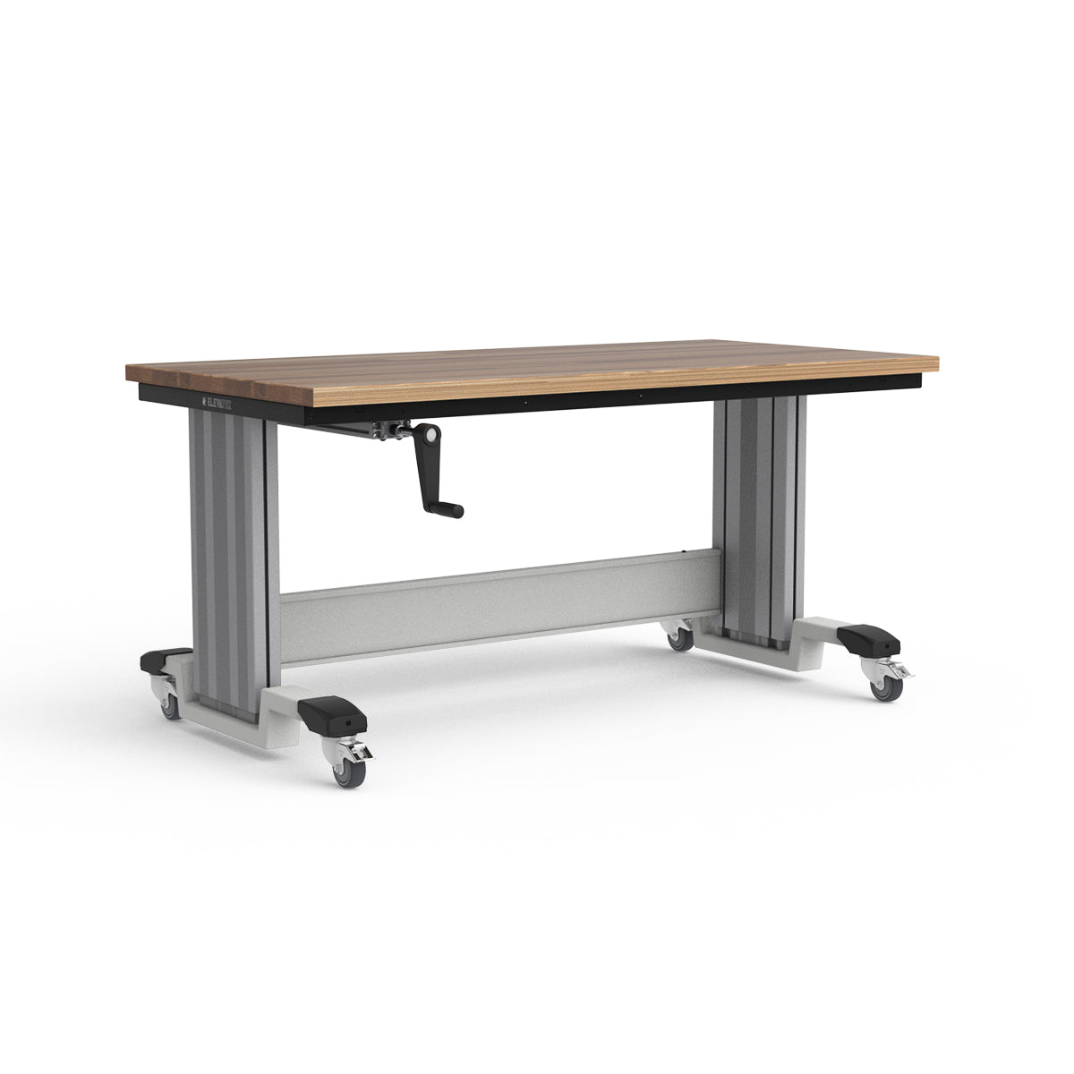 Mobile Adjustable Height Workbench - Laminated Wood Top