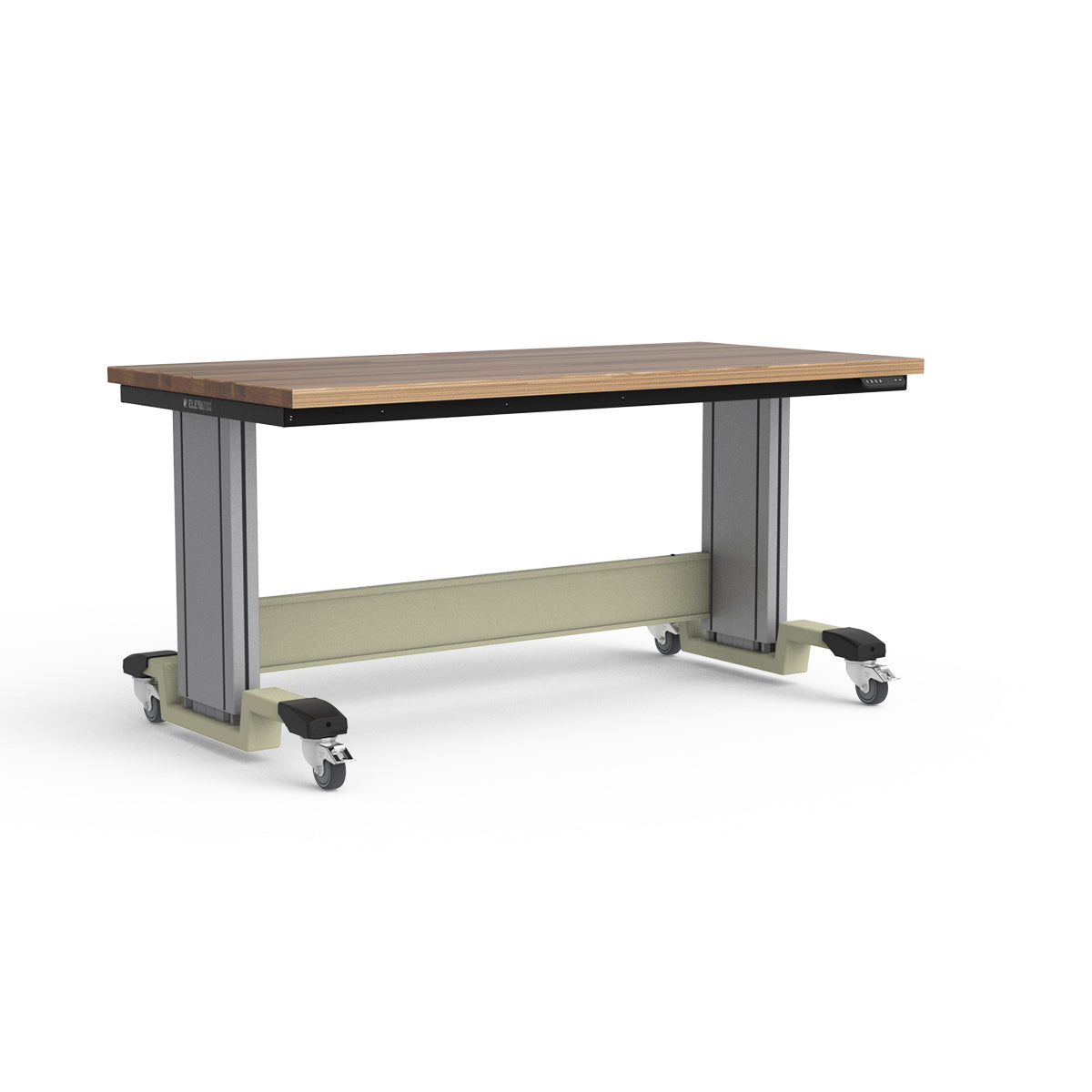 Mobile Adjustable Height Workbench - Laminated Wood Top