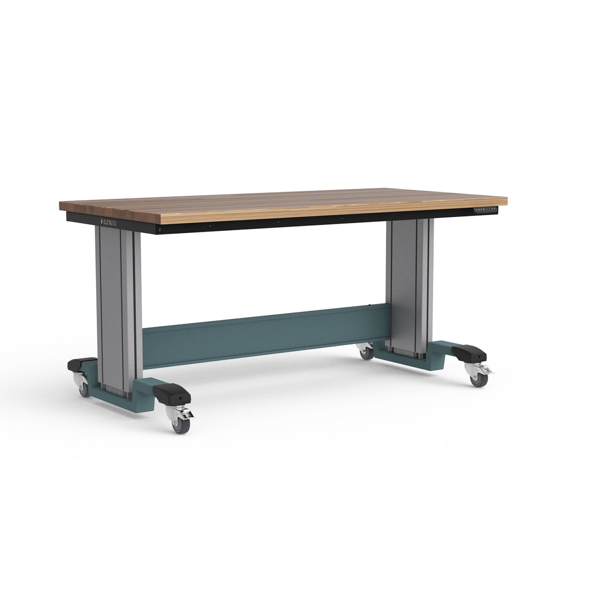 Mobile Adjustable Height Workbench - Laminated Wood Top