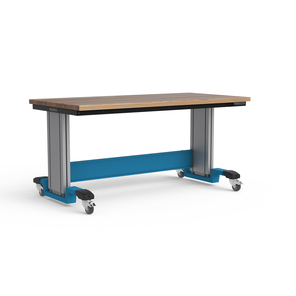Mobile Adjustable Height Workbench - Laminated Wood Top