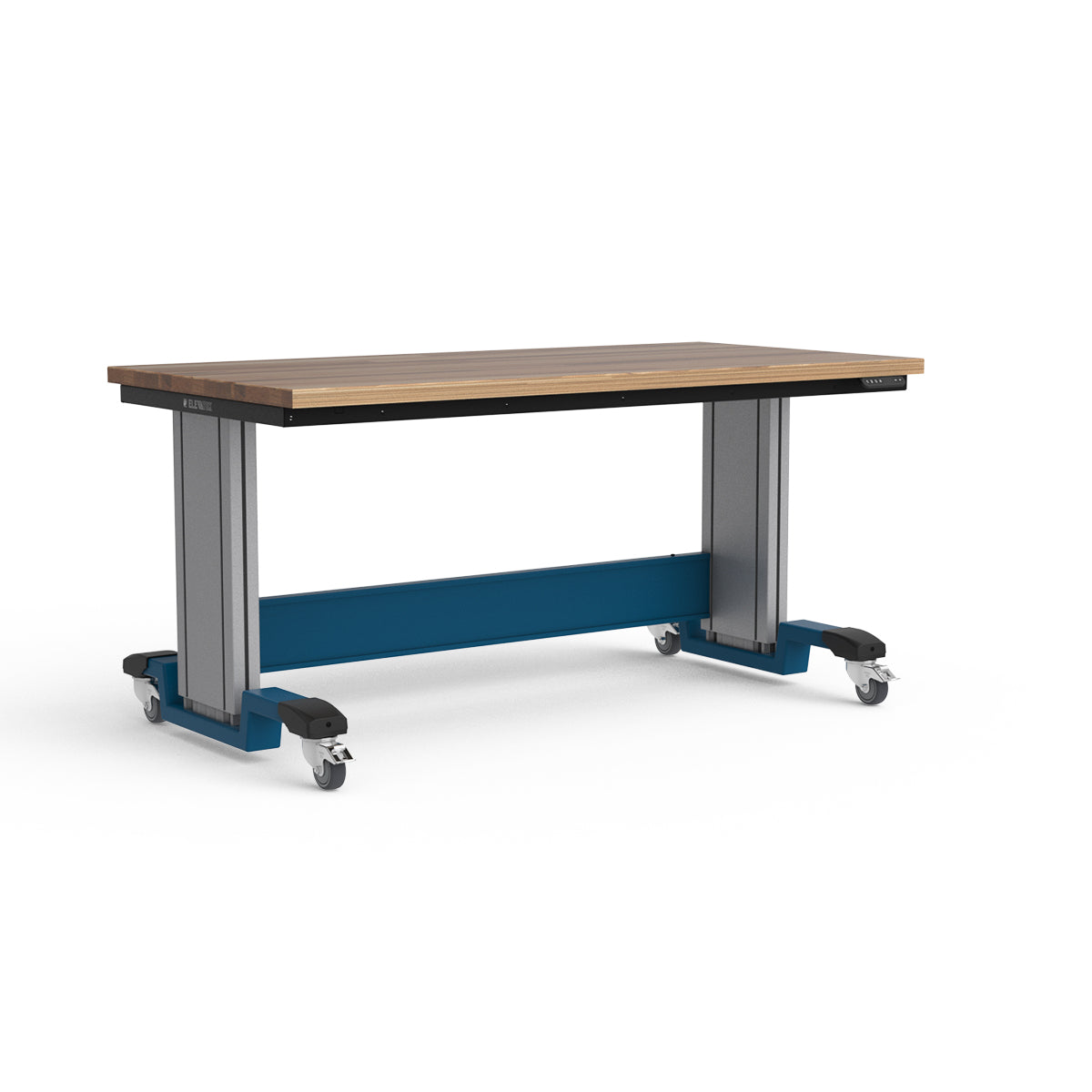Mobile Adjustable Height Workbench - Laminated Wood Top