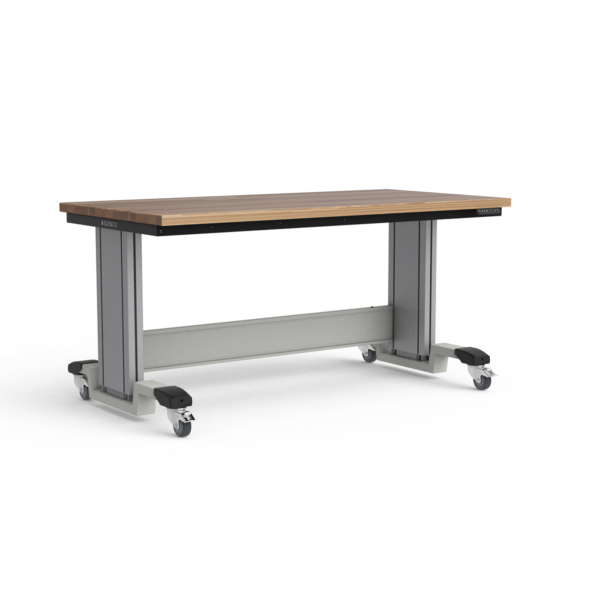 Mobile Adjustable Height Workbench - Laminated Wood Top
