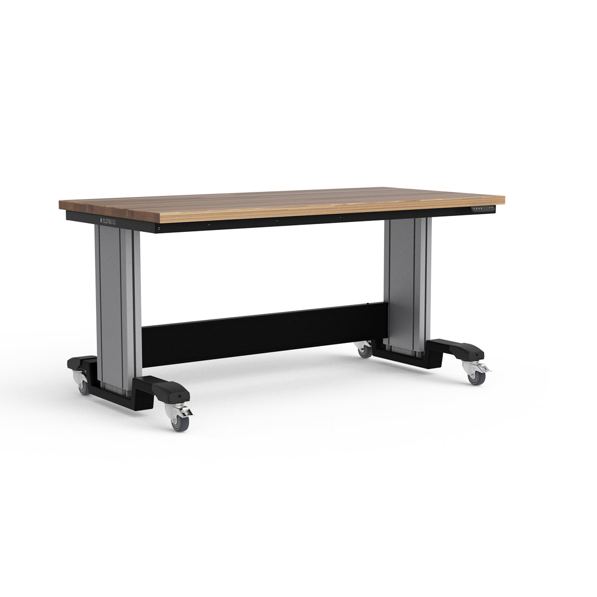 Mobile Adjustable Height Workbench - Laminated Wood Top