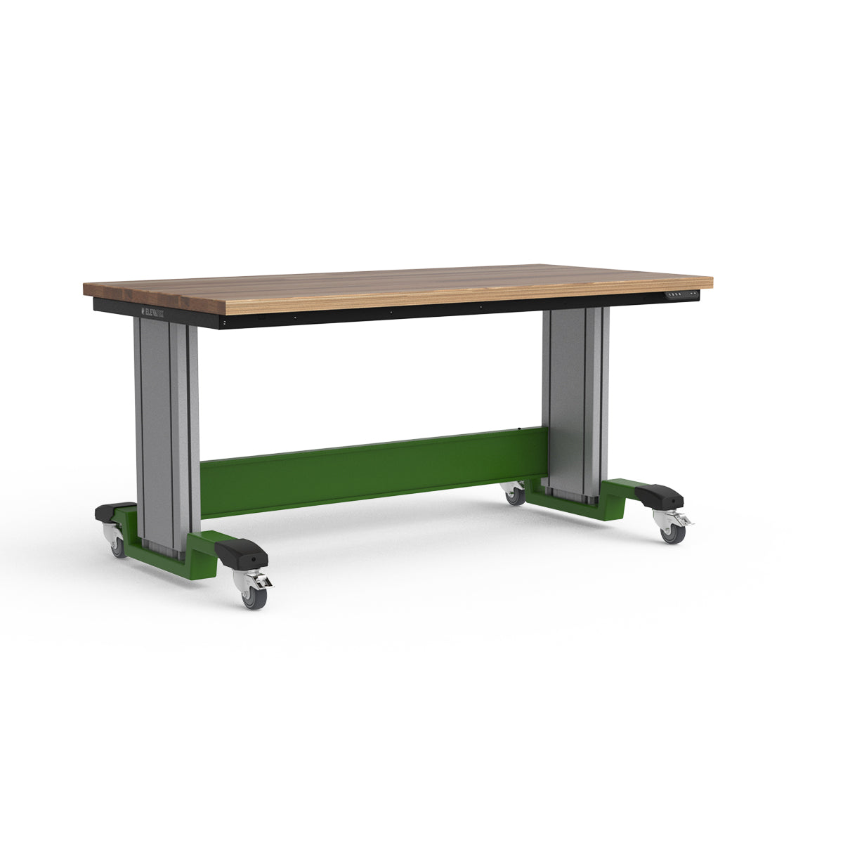Mobile Adjustable Height Workbench - Laminated Wood Top