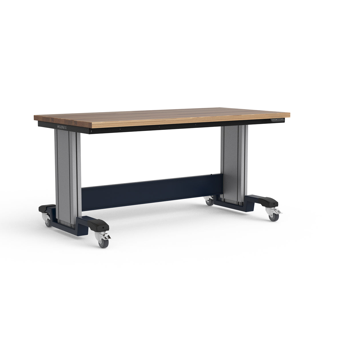 Mobile Adjustable Height Workbench - Laminated Wood Top