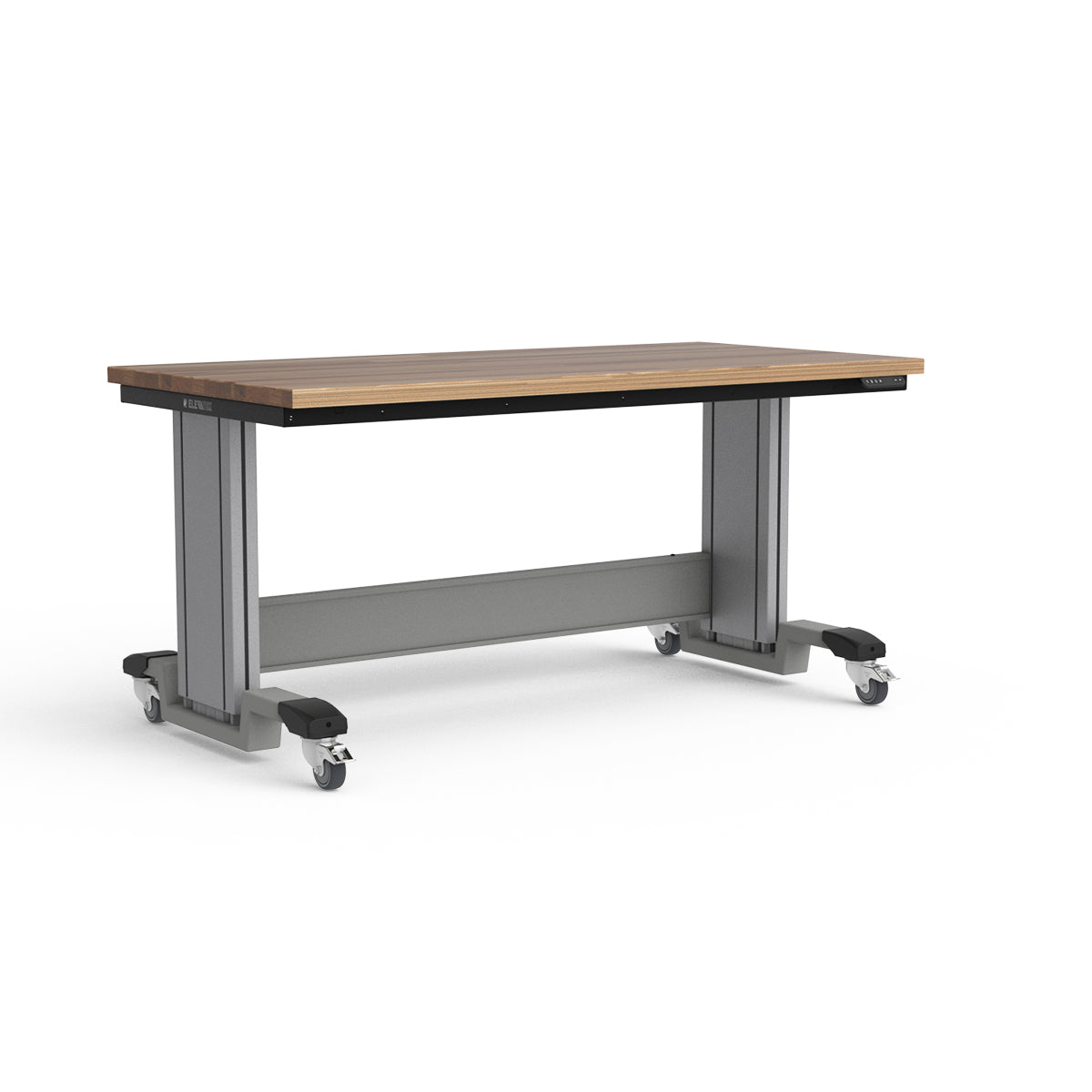 Mobile Adjustable Height Workbench - Laminated Wood Top