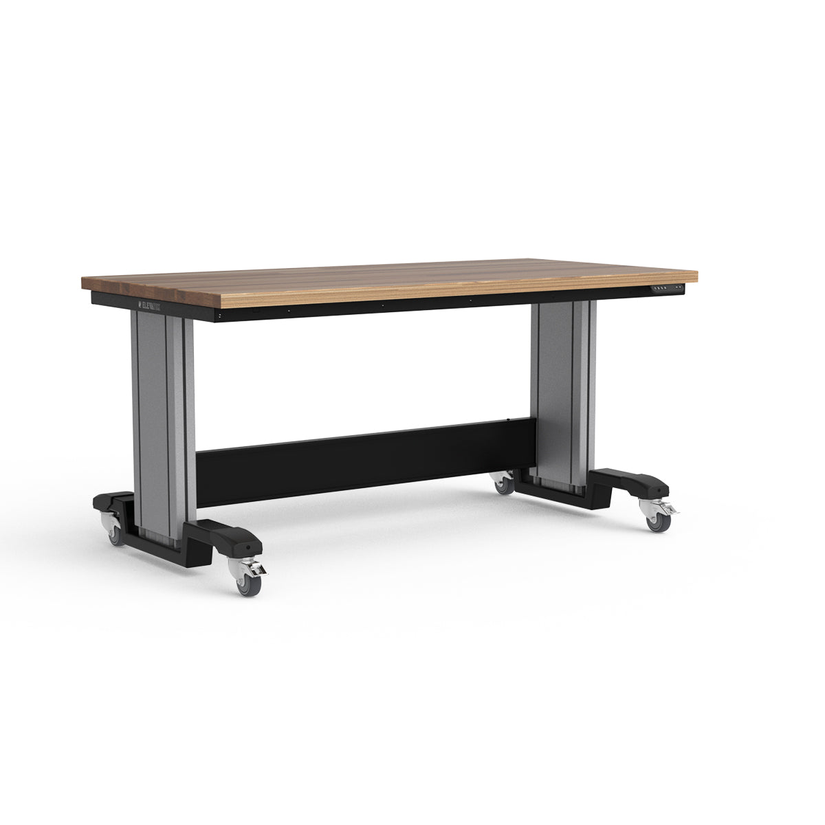 Mobile Adjustable Height Workbench - Laminated Wood Top