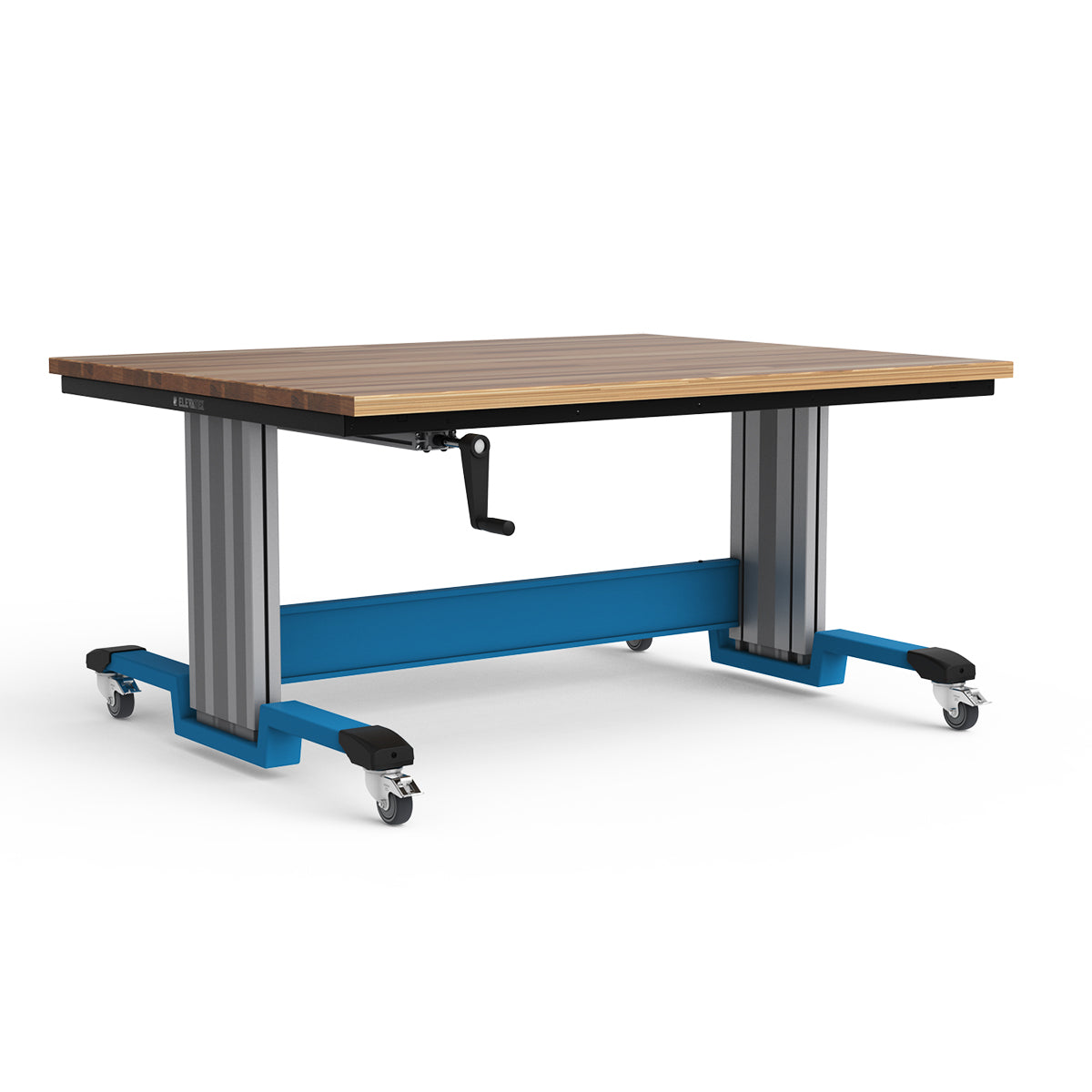 Mobile Adjustable Height Workbench - Laminated Wood Top