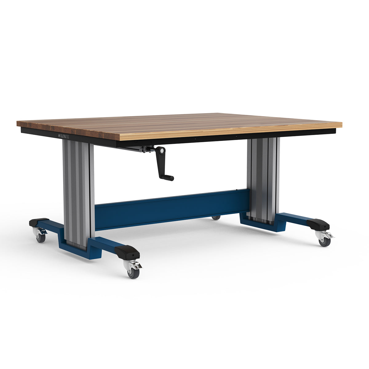 Mobile Adjustable Height Workbench - Laminated Wood Top