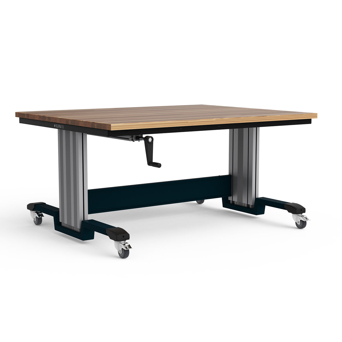 Mobile Adjustable Height Workbench - Laminated Wood Top