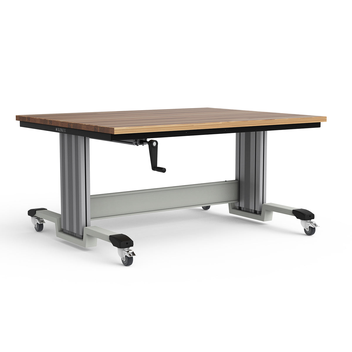 Mobile Adjustable Height Workbench - Laminated Wood Top