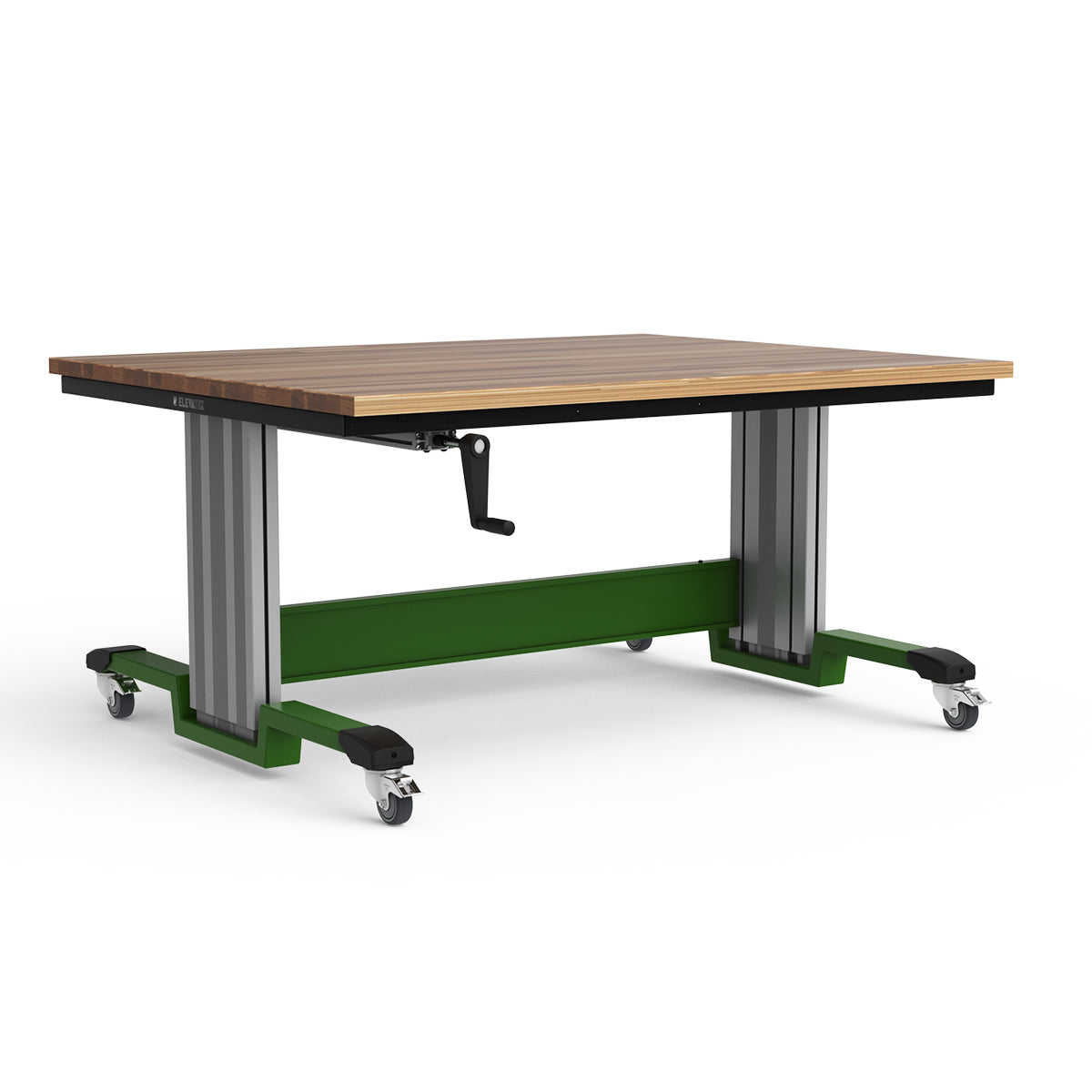 Mobile Adjustable Height Workbench - Laminated Wood Top