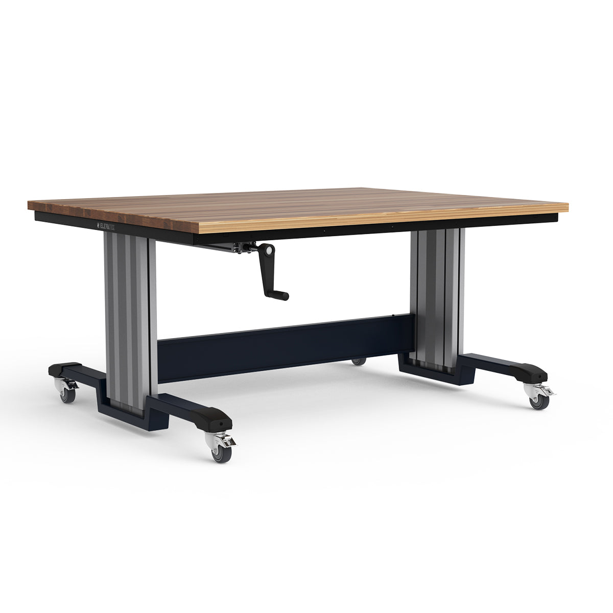 Mobile Adjustable Height Workbench - Laminated Wood Top