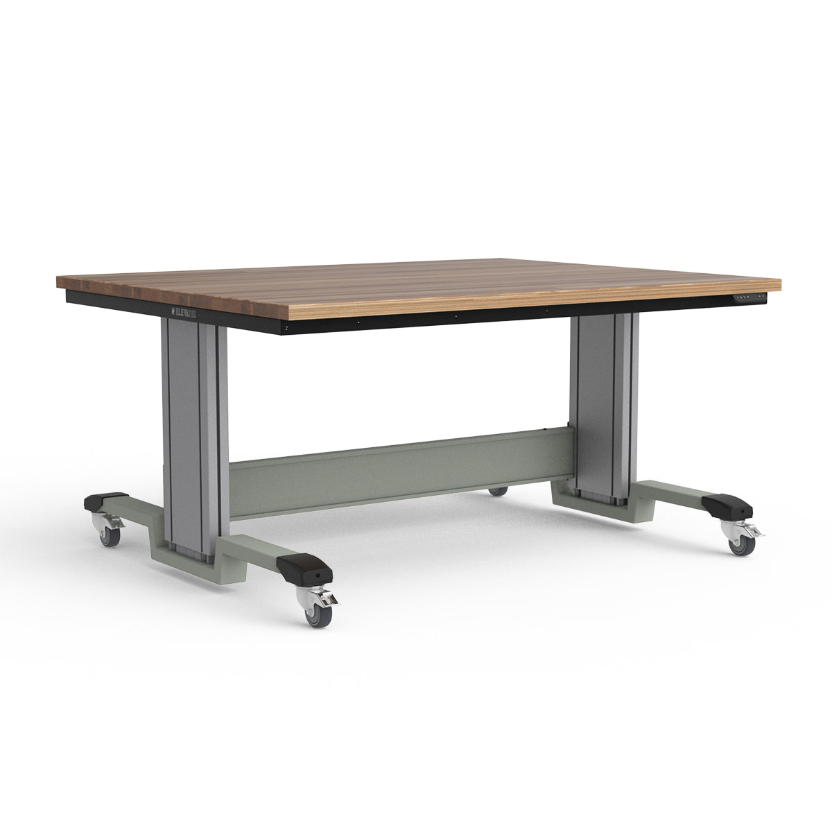 Mobile Adjustable Height Workbench - Laminated Wood Top