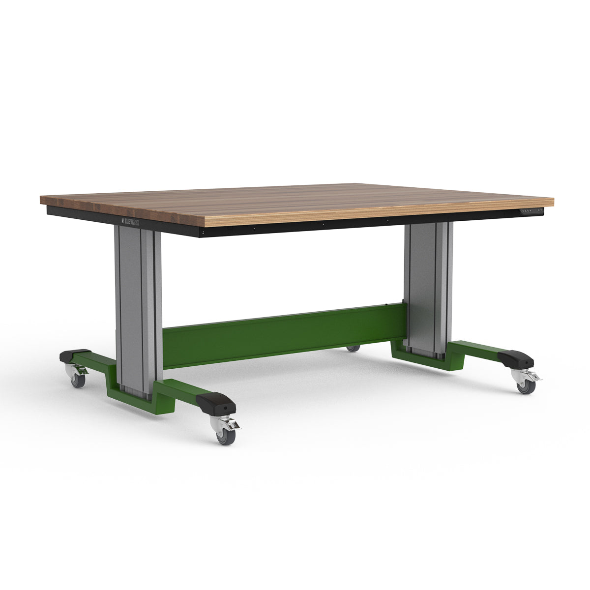 Mobile Adjustable Height Workbench - Laminated Wood Top