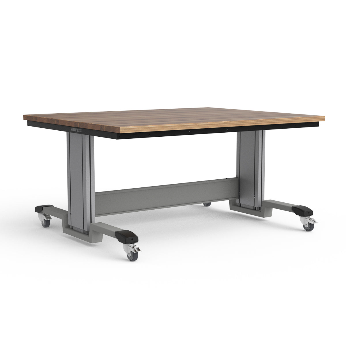 Mobile Adjustable Height Workbench - Laminated Wood Top
