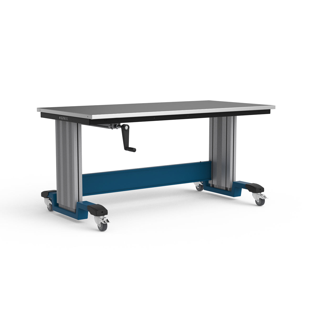 Mobile Adjustable Height Workbench - Stainless Steel Top