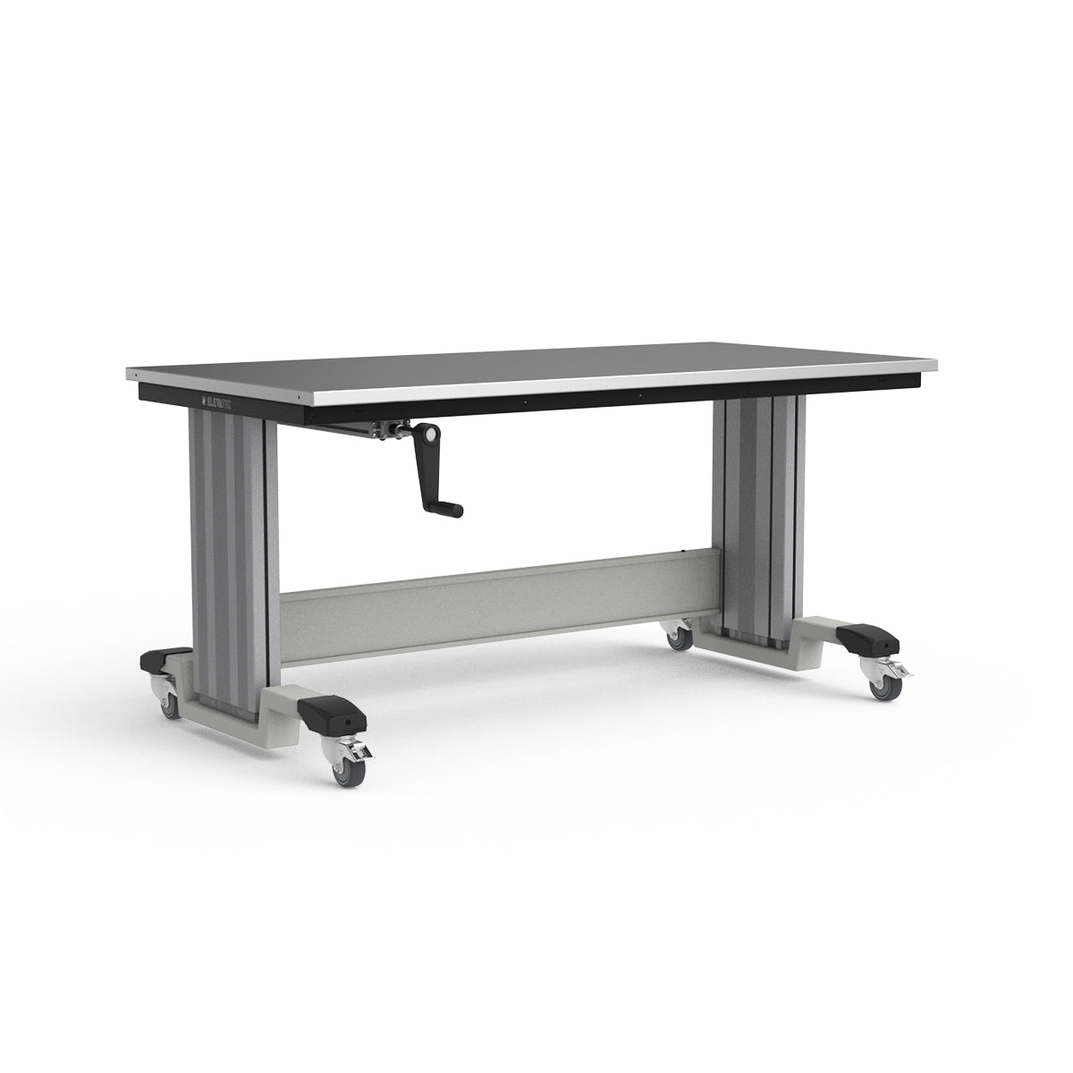 Mobile Adjustable Height Workbench - Stainless Steel Top