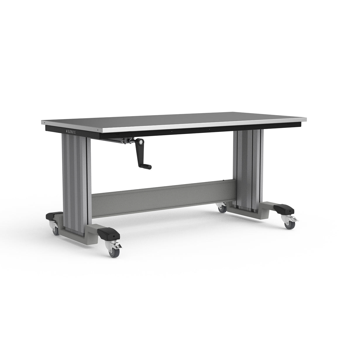 Mobile Adjustable Height Workbench - Stainless Steel Top