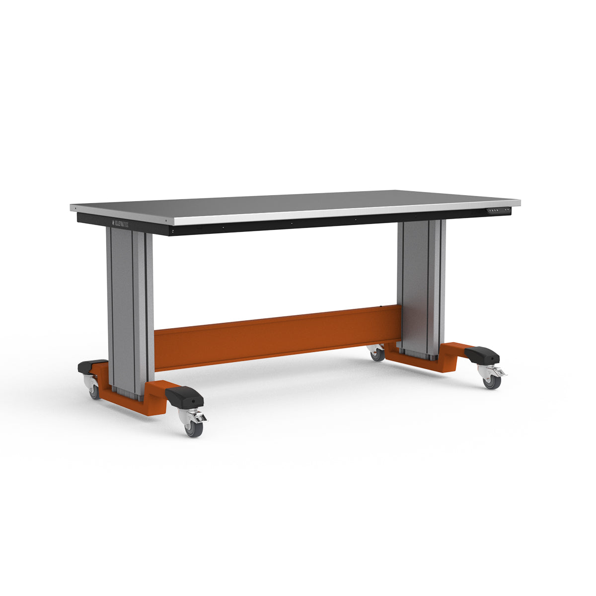 Mobile Adjustable Height Workbench - Stainless Steel Top