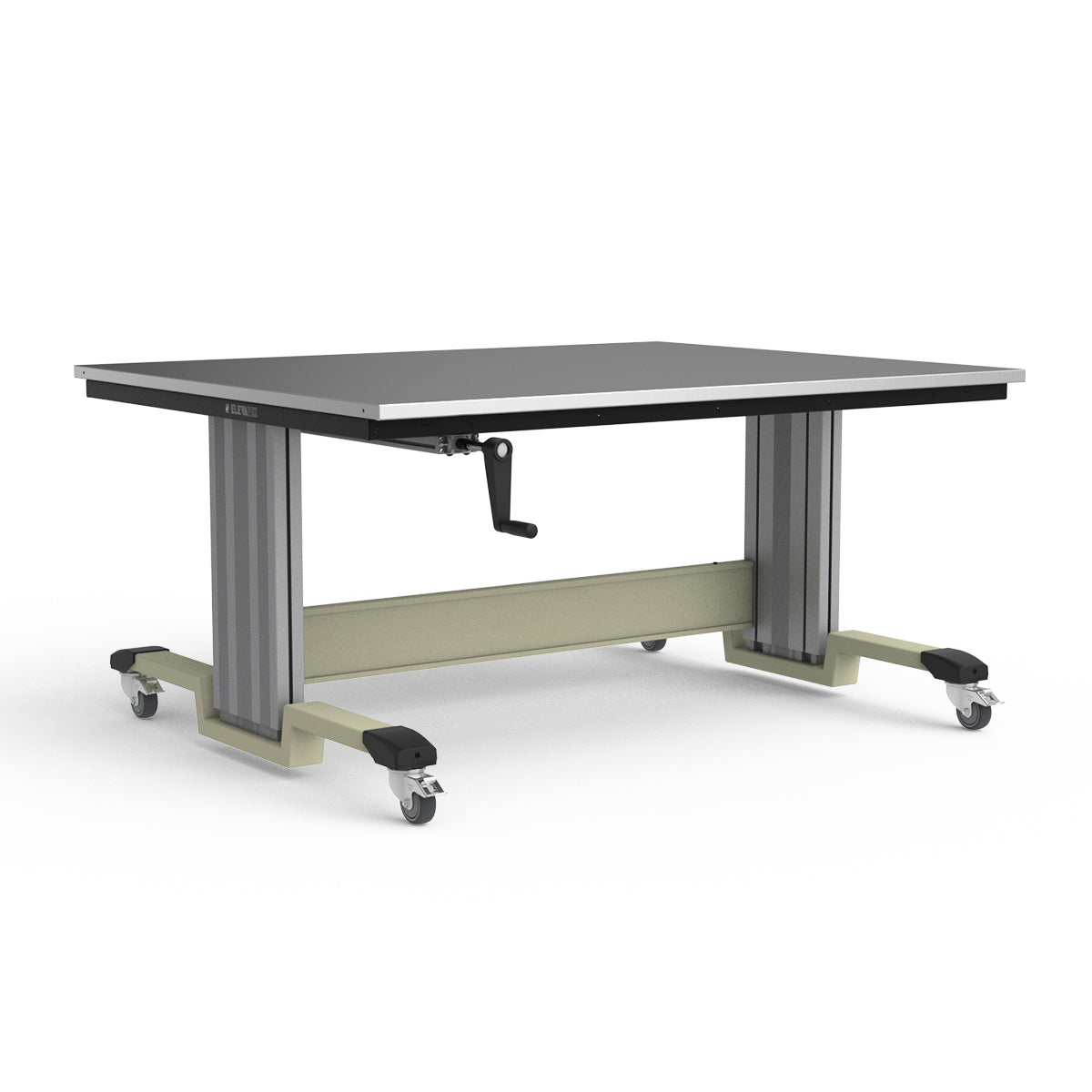 Mobile Adjustable Height Workbench - Stainless Steel Top