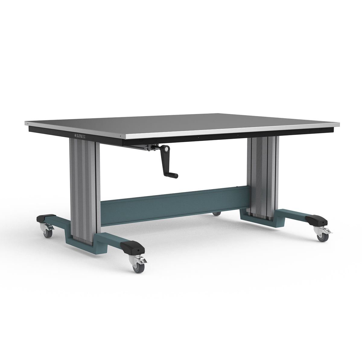 Mobile Adjustable Height Workbench - Stainless Steel Top