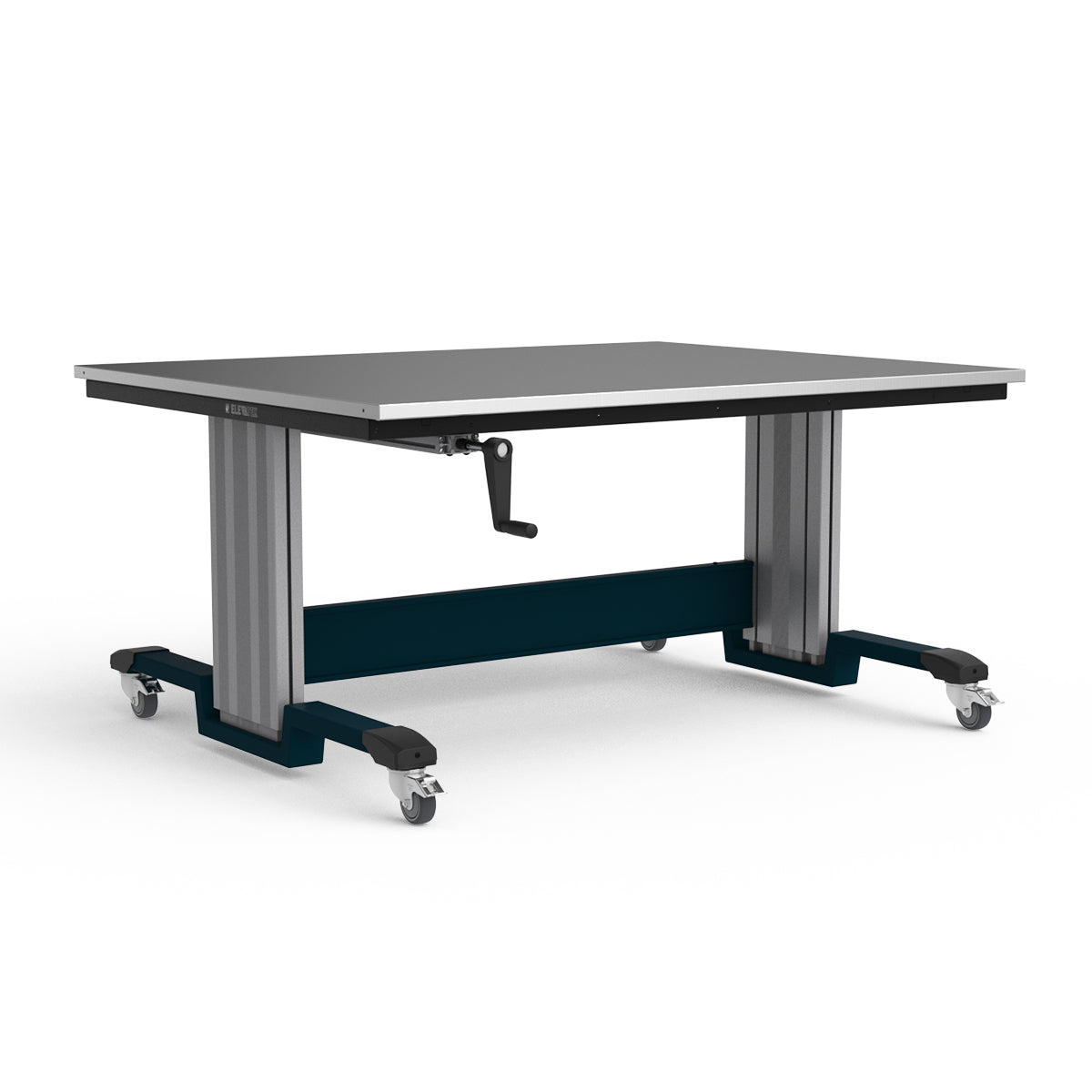 Mobile Adjustable Height Workbench - Stainless Steel Top