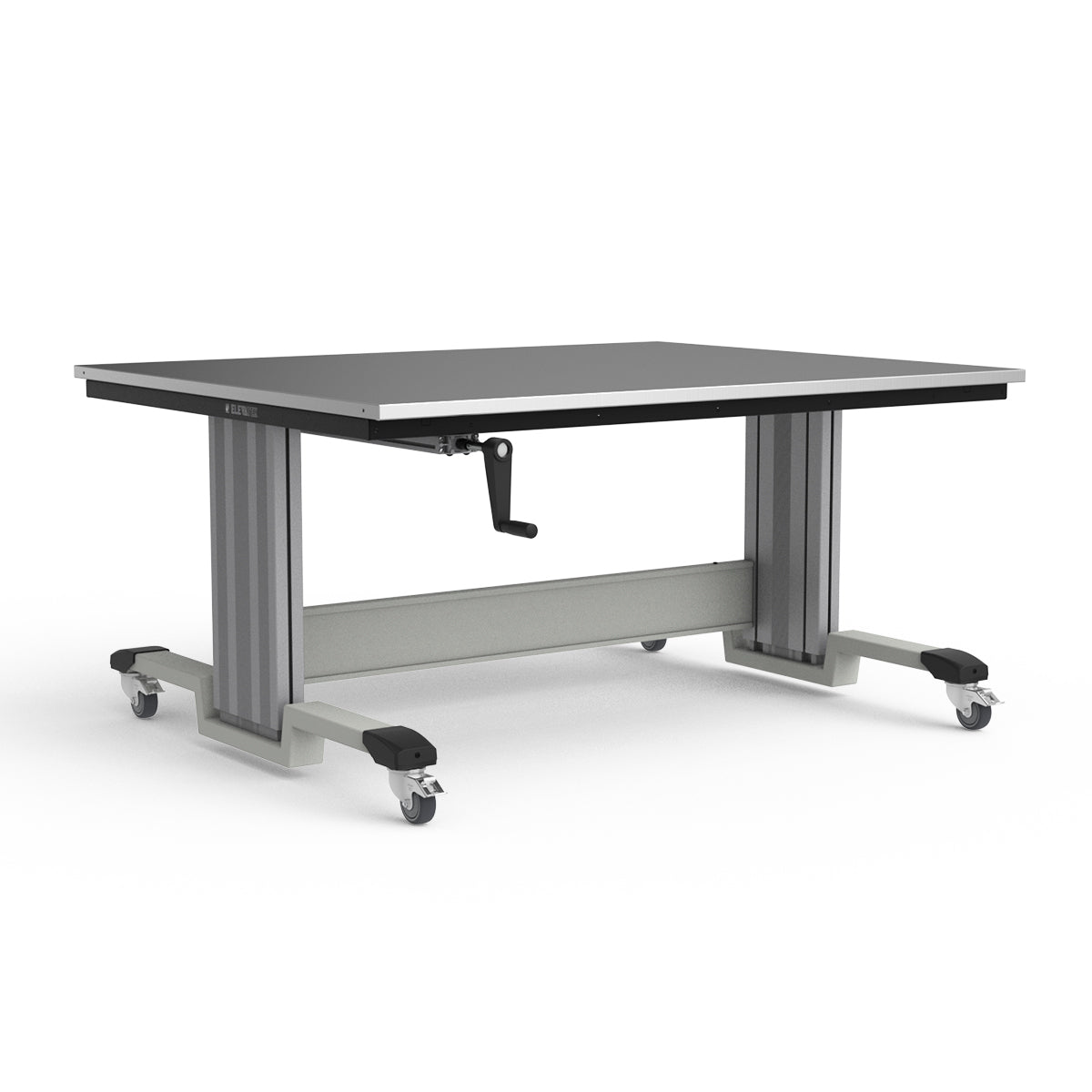 Mobile Adjustable Height Workbench - Stainless Steel Top