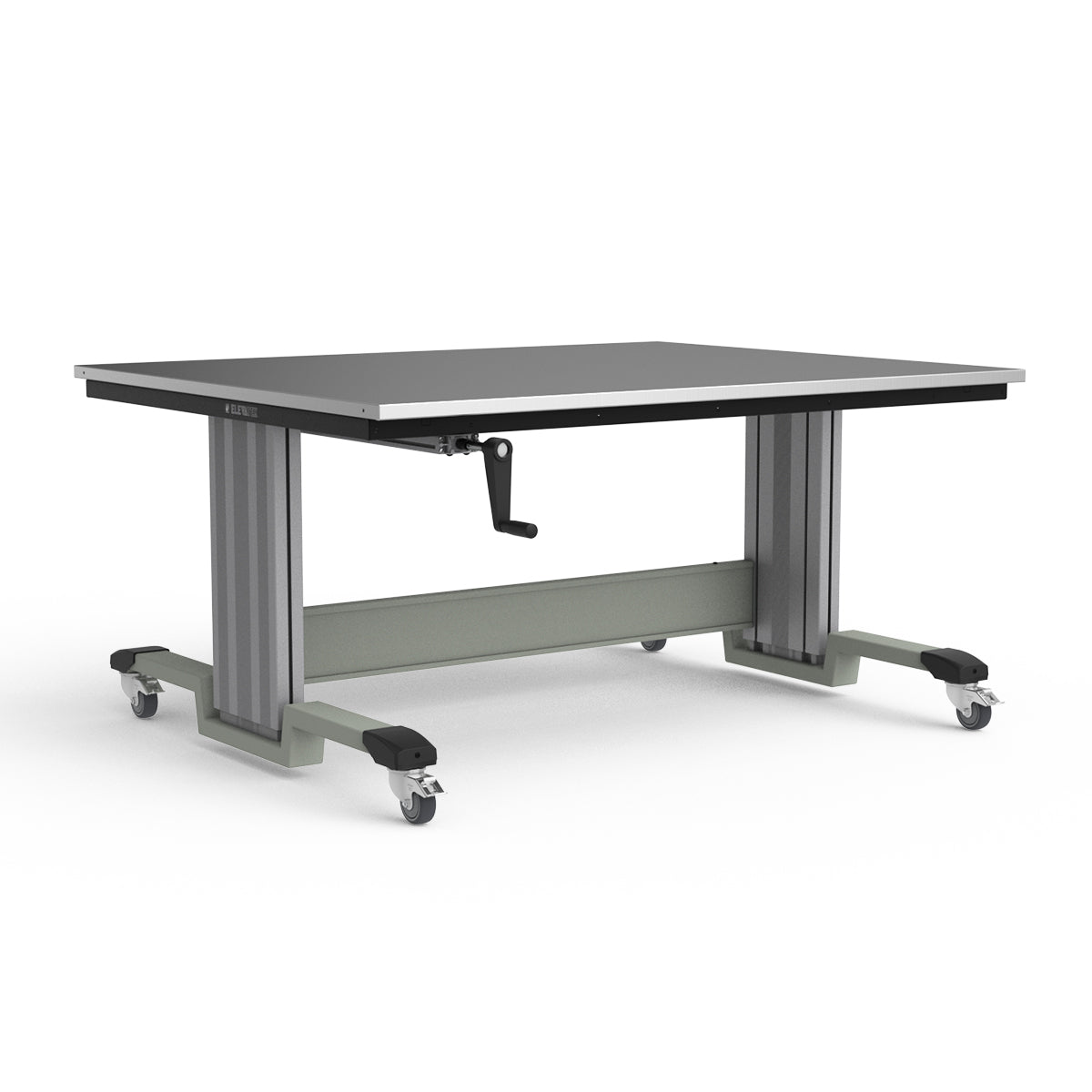 Mobile Adjustable Height Workbench - Stainless Steel Top